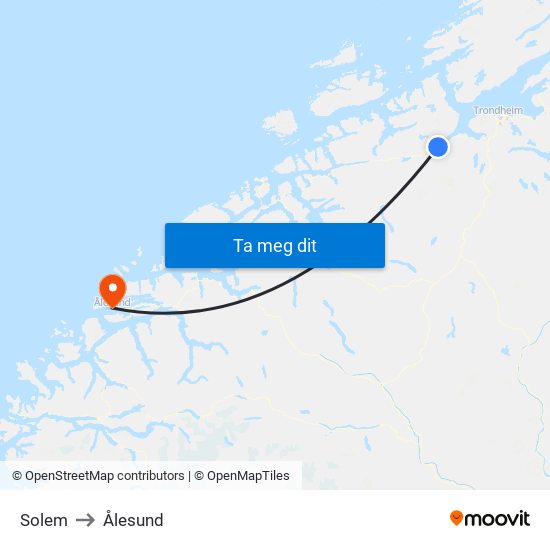 Solem to Ålesund map