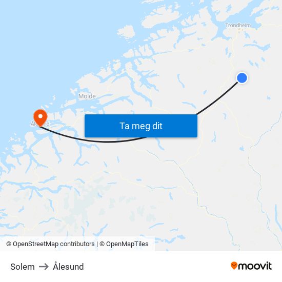 Solem to Ålesund map