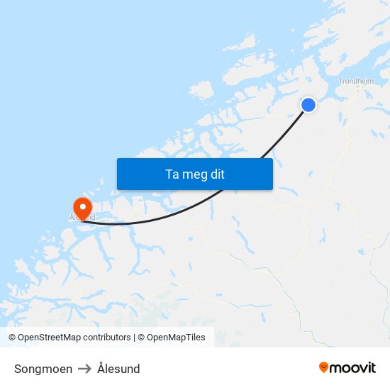 Songmoen to Ålesund map