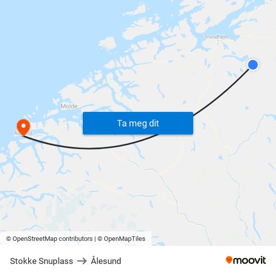 Stokke Snuplass to Ålesund map
