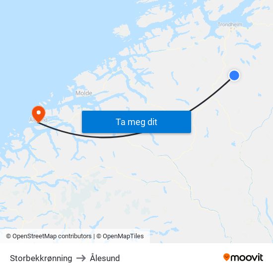 Storbekkrønning to Ålesund map