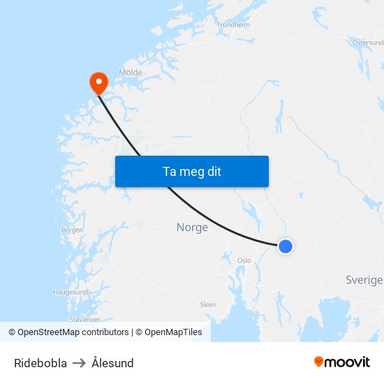 Ridebobla to Ålesund map