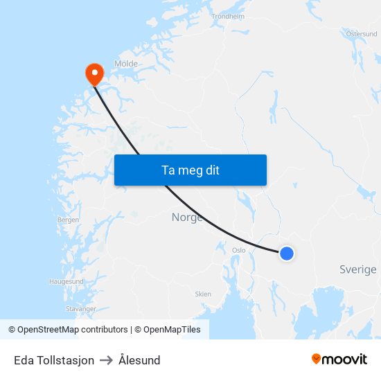 Eda Tollstasjon to Ålesund map