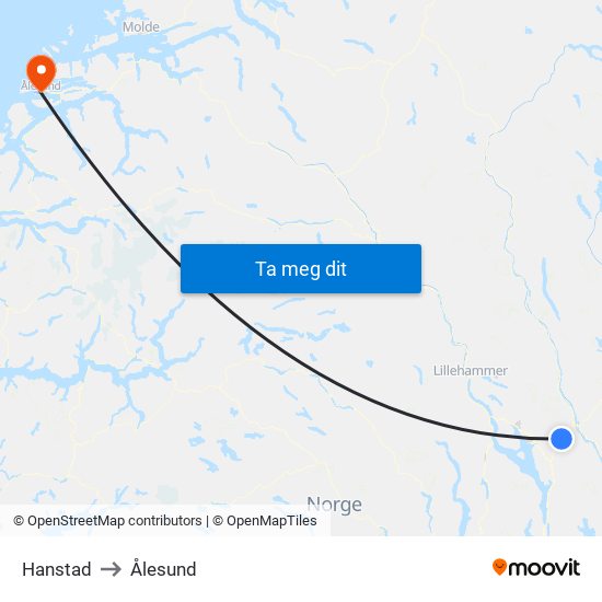 Hanstad to Ålesund map