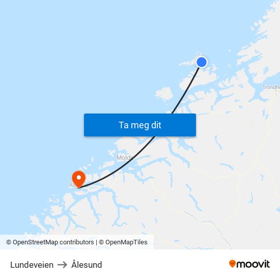 Lundeveien to Ålesund map