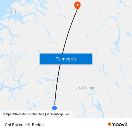 Gol Bakeri to Berkåk map