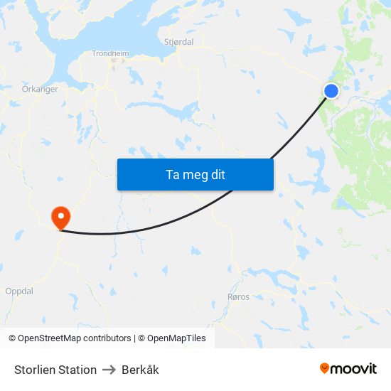 Storlien Station to Berkåk map