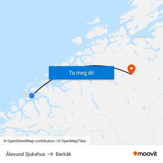 Ålesund Sjukehus to Berkåk map