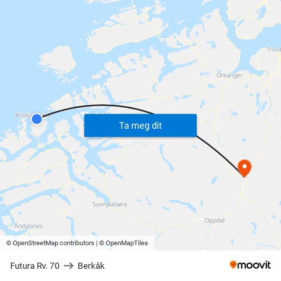 Futura Rv. 70 to Berkåk map