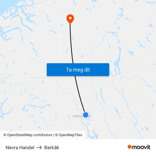 Nevra Handel to Berkåk map