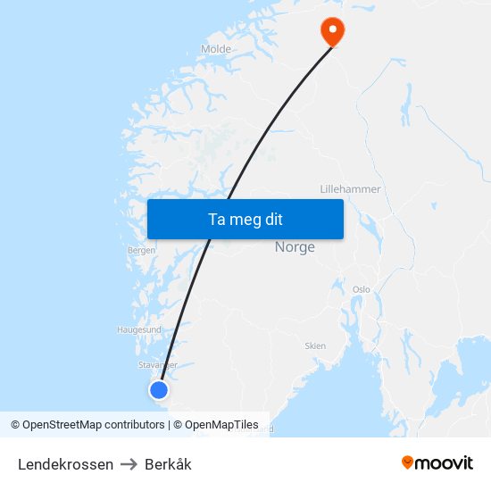 Lendekrossen to Berkåk map