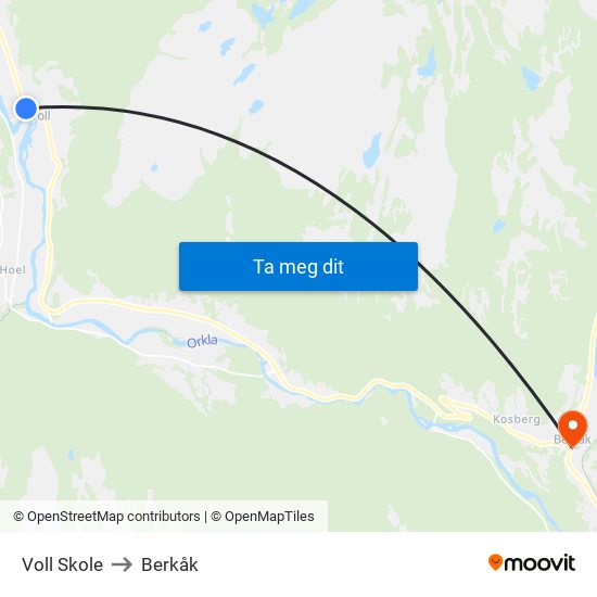 Voll Skole to Berkåk map