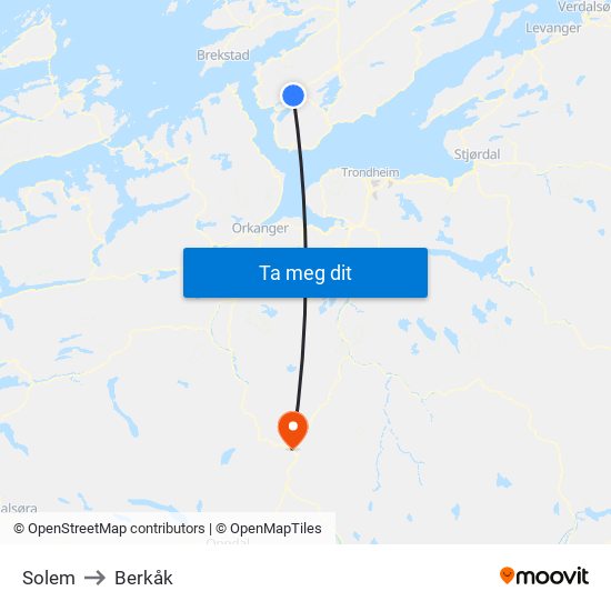 Solem to Berkåk map