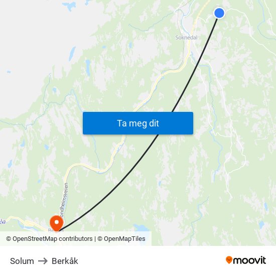 Solum to Berkåk map