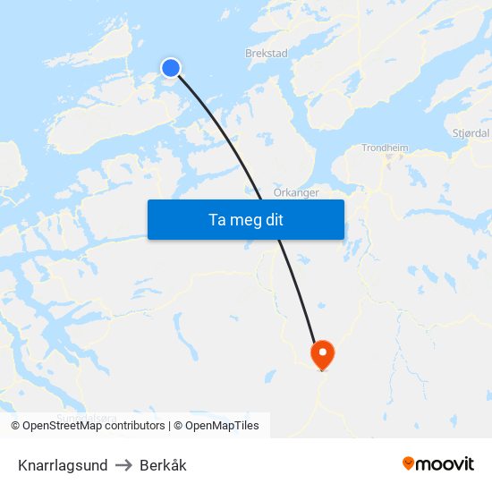 Knarrlagsund to Berkåk map
