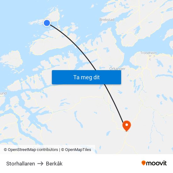 Storhallaren to Berkåk map