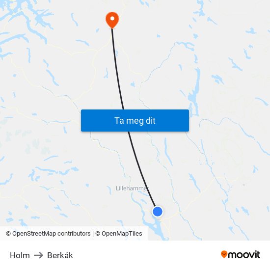 Holm to Berkåk map