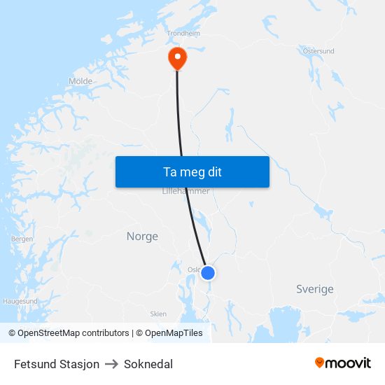 Fetsund Stasjon to Soknedal map