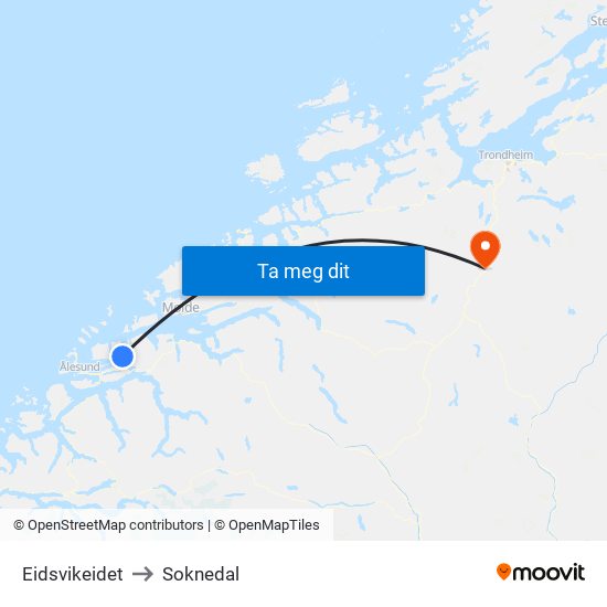 Eidsvikeidet to Soknedal map