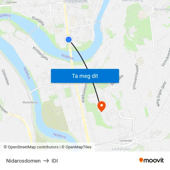 Nidarosdomen to IDI map