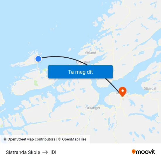 Sistranda Skole to IDI map