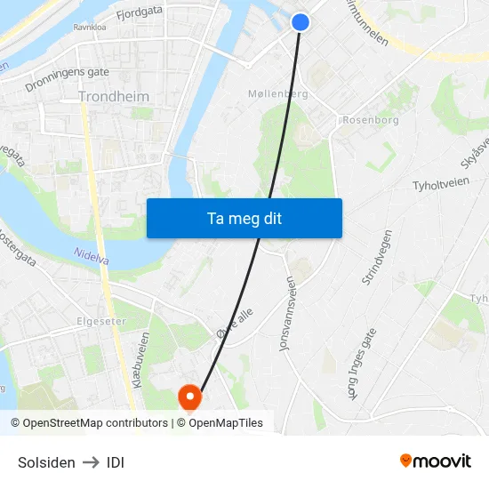 Solsiden to IDI map