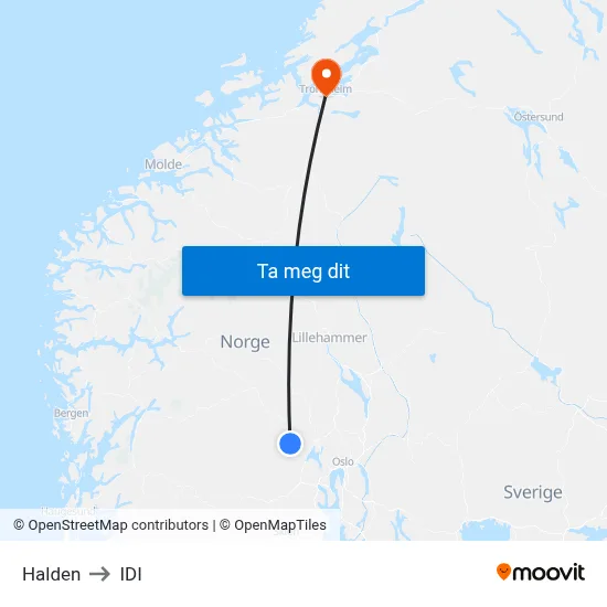 Halden to IDI map