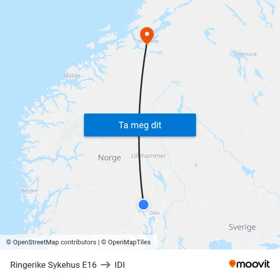 Ringerike Sykehus E16 to IDI map