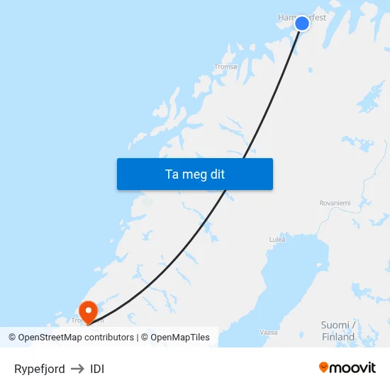 Rypefjord to IDI map