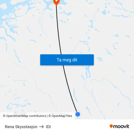 Rena Skysstasjon to IDI map