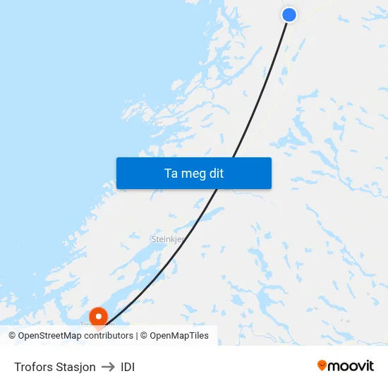 Trofors Stasjon to IDI map