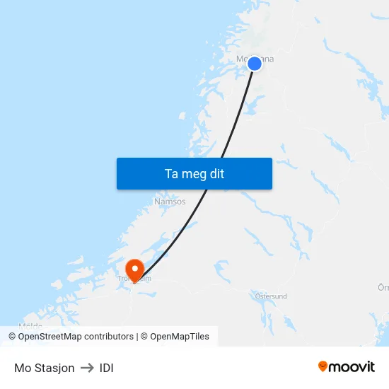 Mo Stasjon to IDI map