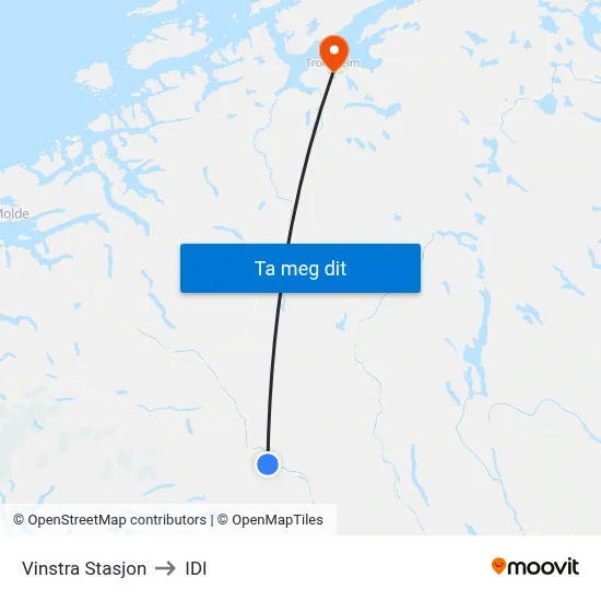 Vinstra Stasjon to IDI map