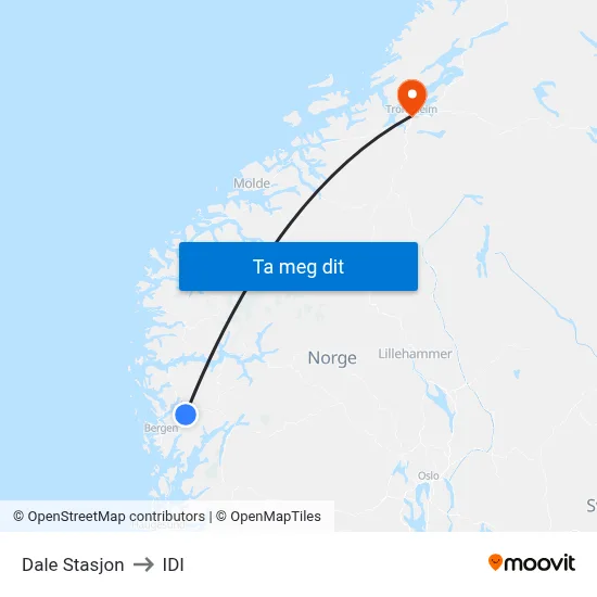 Dale Stasjon to IDI map