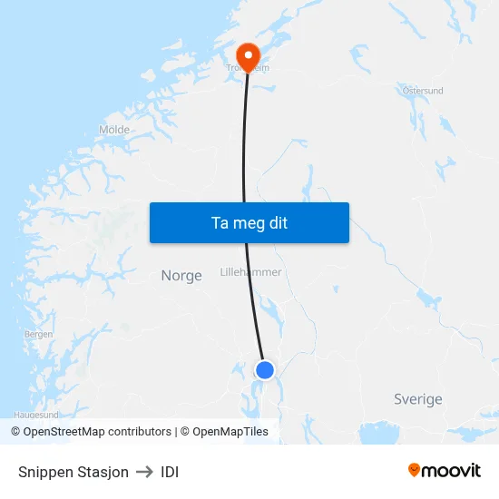 Snippen Stasjon to IDI map