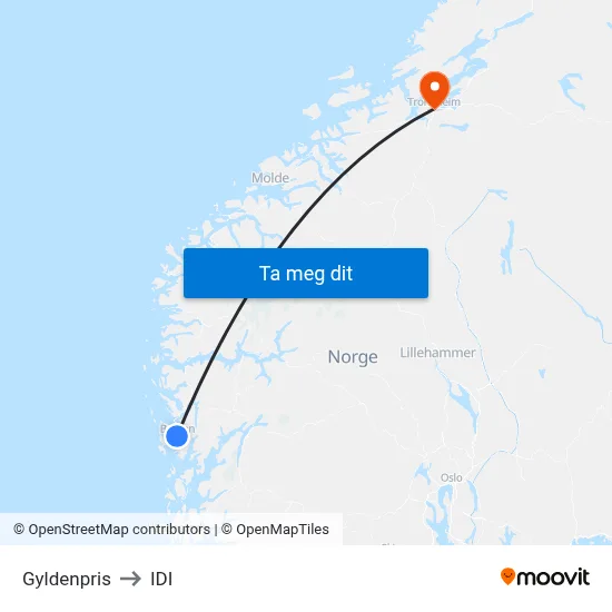 Gyldenpris to IDI map