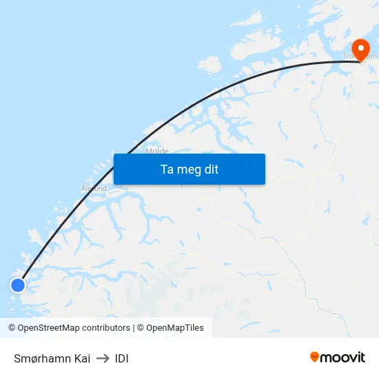 Smørhamn Kai to IDI map