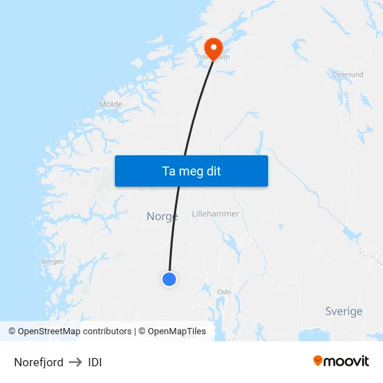 Norefjord to IDI map