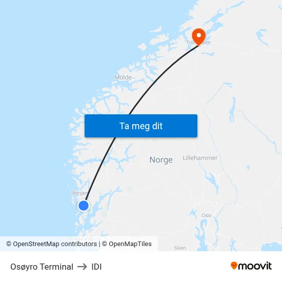 Osøyro Terminal to IDI map