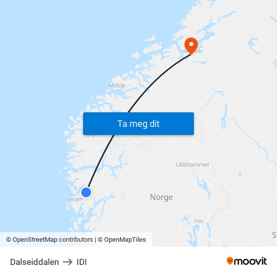 Dalseiddalen to IDI map