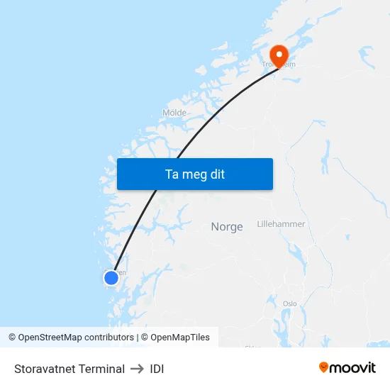 Storavatnet Terminal to IDI map