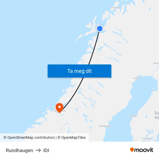 Rundhaugen to IDI map