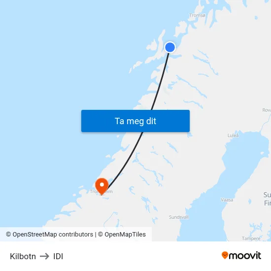 Kilbotn to IDI map