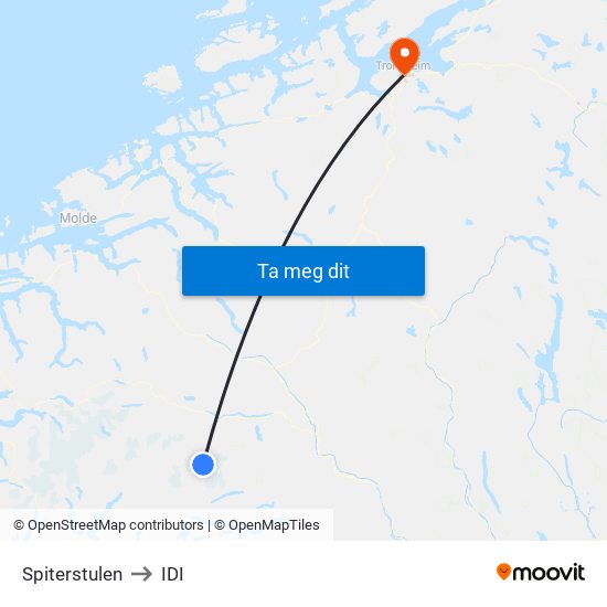 Spiterstulen to IDI map