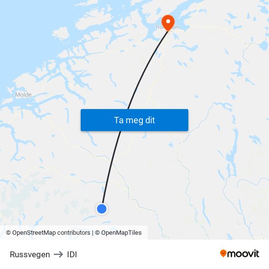 Russvegen to IDI map