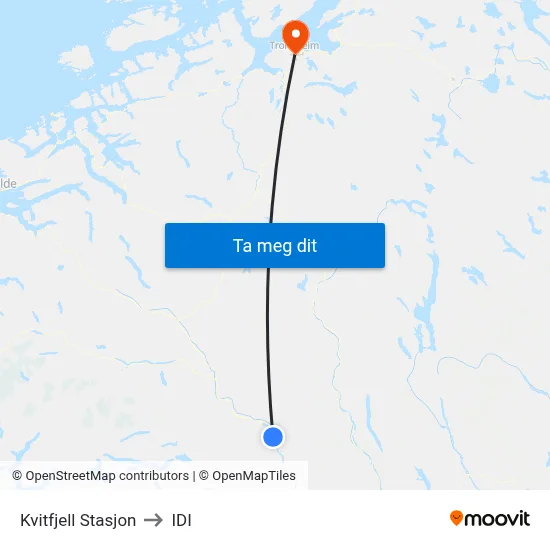 Kvitfjell Stasjon to IDI map