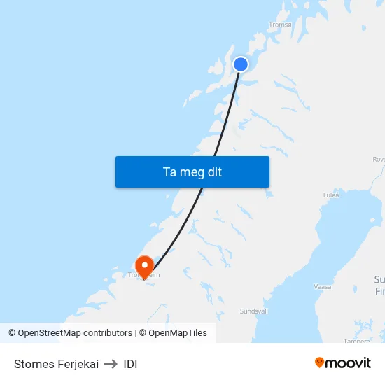 Stornes Ferjekai to IDI map