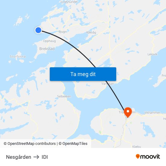 Nesgården to IDI map