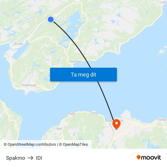 Spakmo to IDI map