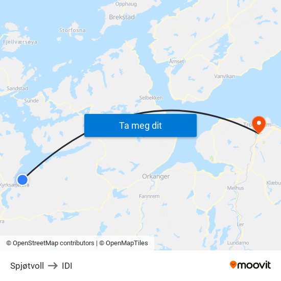 Spjøtvoll to IDI map